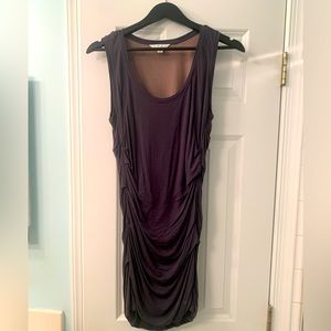 Gray, pleated tank mini dress